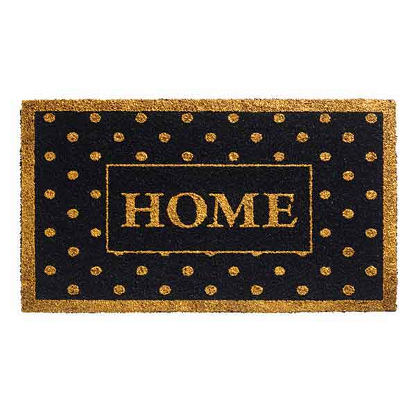 Kokosmat Ruco Glitter Home Dots Gold Deurmat