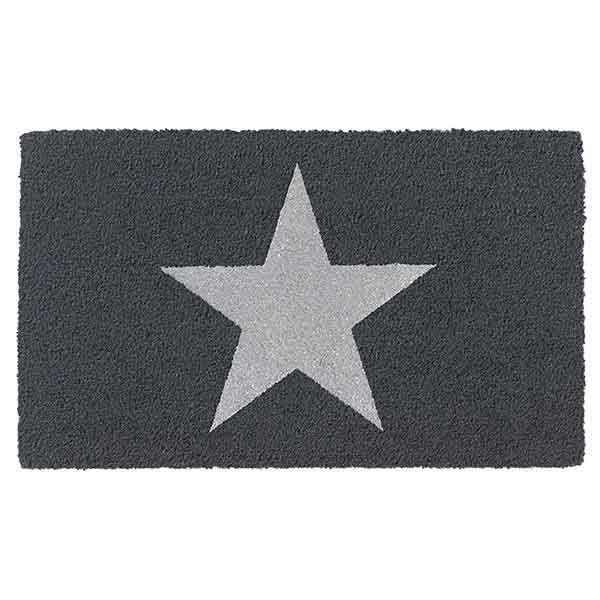 Kokosmat Ruco Glitter Star Silver Deurmat Kokosmat Ruco Glitter Star Silver Deurmat