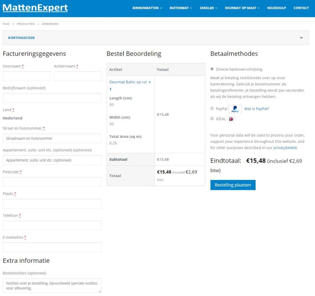 Contactgegevens Deurmat op maat bij MattenExpert