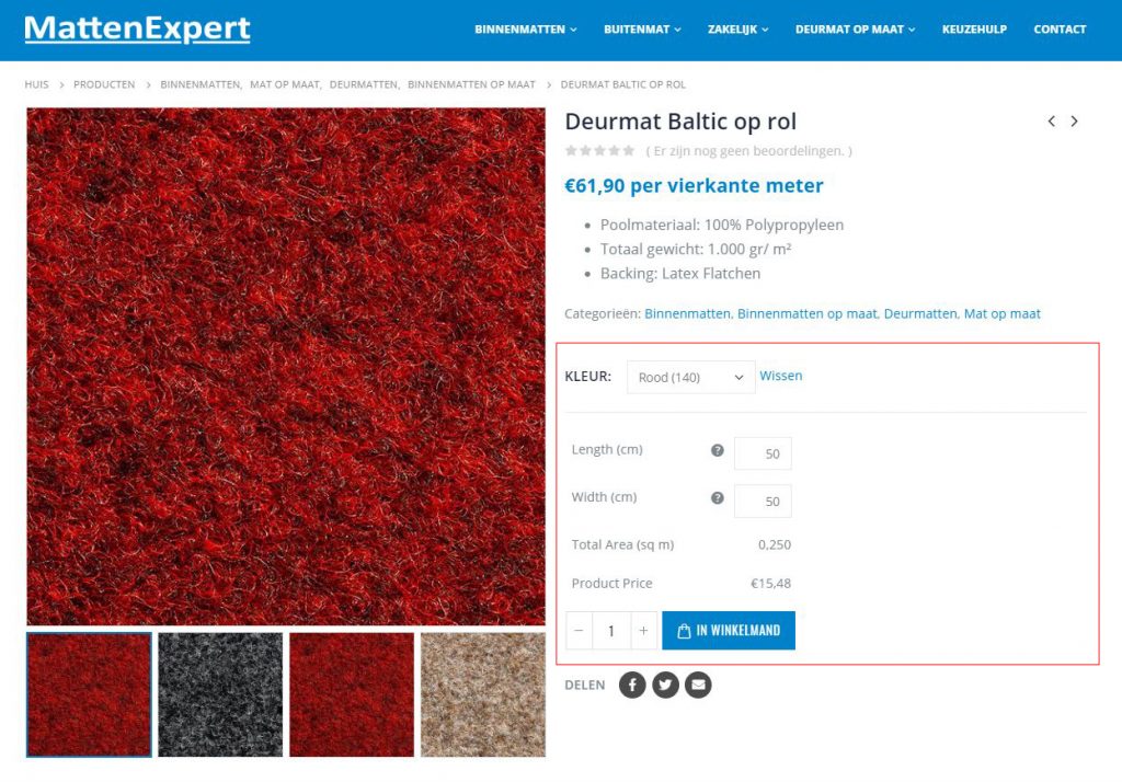 Deurmat op maat bestellen bij MattenExpert