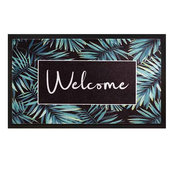 Schoonloopmat Image Welcome Leaves
